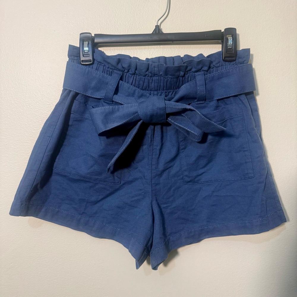 NWOT Lauren Conrad Navy Paperbag Waist Shorts w/Belt, Size Small